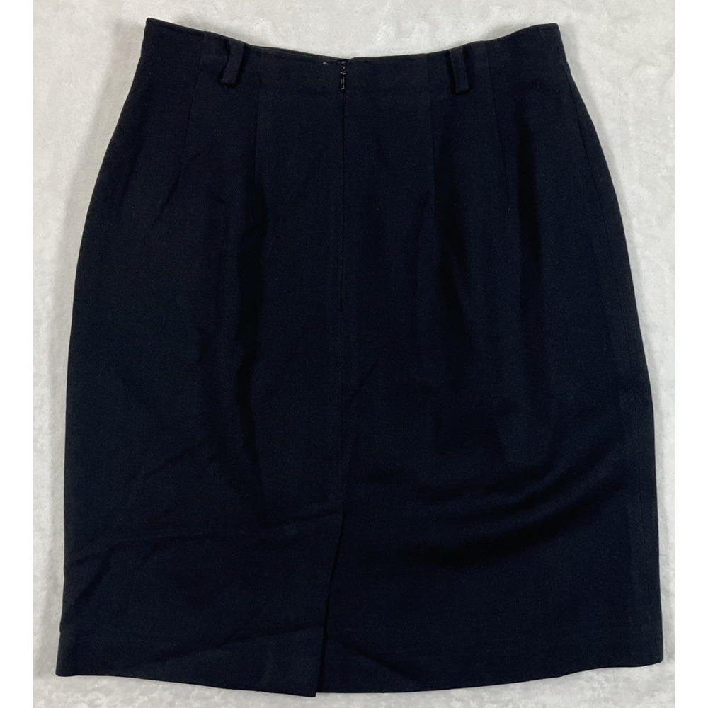Vintage Eddie Bauer Aka Women's Size 6 Black Pencil Skirt 100% Wool Office Siren - Picture 2 of 11